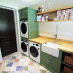 1. Laundry room painted in Farrow & Ball Calke Green