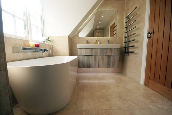 We love how the light floods this bathroom.